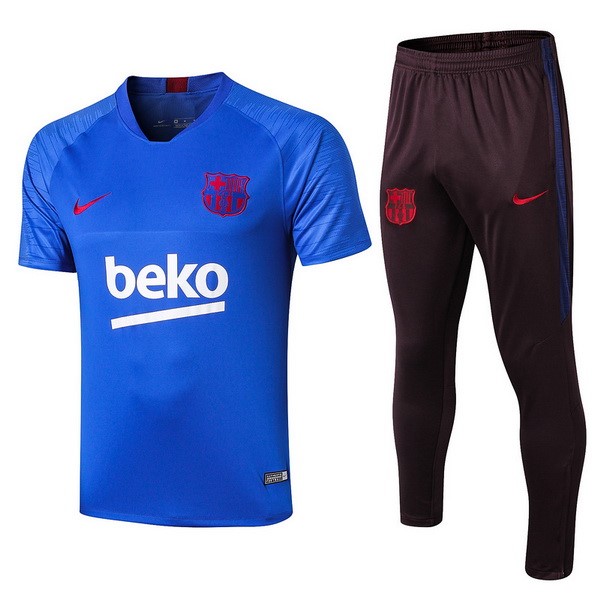 Camiseta de Entrenamiento Barcelona Conjunto Completo 2019 2020 Azul Marron